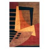 Momeni New Wave Hand Tufted New Zealand Wool Contemporary Geometric Area Rug Red 8 X 11 Latex Free Polyester Geometric 0.25 - 0.5 inch Washable 8