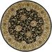 SAFAVIEH Classic Holly Floral Bordered Wool Area Rug Black/Gold 8 x 8 Round