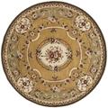 SAFAVIEH Classic Thomasina Floral Wool Area Rug Light Gold/Green 6 x 6 Round