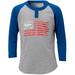 Rawlings Sporting Goods Rawlings Youth 3/4 Sleeve Henley Baseball Shirt Grey/Royal M