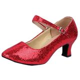 iOPQO Women s Middle Heels Mid-High Heels Glitter Dance Shoes Women Ballroom Latin Tango Rumba Dance Shoes Adult Mid Heel Modern Dance Red 36