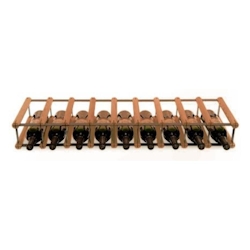 PROREGAL Modulares Weinregal VINOTECA MOD METAL | HxBxT 12,5x92,5x24,5cm | 9x1 Flaschen | Massives Kiefernholz | Braun geölt | Flaschenregal Image