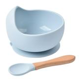 Make Mealtime Fun and Easy with Our 2-Piece Silicone Baby Bowls with Suction and Spoon Set - Perfect for Baby Led Weaning and Self-Feeding