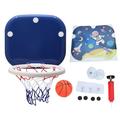 Indoor Basketball Hoop Set Foldable Wall Mounted Suction Cup Fixing Mini Basketball Board Net for Toddler Door Blue