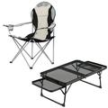 Camping Folding Chair and Table Outdoor Foldable Camping Chairs Table Desk for Camping Tailgates Beach Picnic and Sports