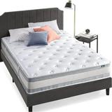 Edge Support Matress 12 Inch Comfort Support Cooling Hybrid Quilted Mattress Mattresses for Sleeping Queen White King Size Bed