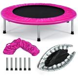 Rebounder Trampoline for Adults 38â€� Fitness Trampoline with Safety Pad Foldable Mini Exercise Trampoline for Indoor/Outdoor Small Workout Trampoline for Backyard Living Room