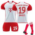 XNB 2023-2024 Bayern Munich Home Jersey #19 Davies Sportswear Soccer Jersey Activewear Set