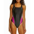 Speedo Pink Womens One-Piece Pro LT Cut Out Back Swimwear Black 30