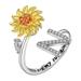 Deyared Women s Gold Rings Gold Plated Ring Set Sunflower Rotating Ring 26 Letter Ring Sunflower Rotating Open Ring To Decompress Anxiety Ring Female Ring for Women on Clearance