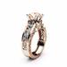 Deyared Women s Gold Rings Gold Plated Ring Set Fashion Women Color Separation Rose Gold Wedding Engagement Floral Ring Under $4 Ring for Women on Clearance