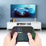 Holloyiver Mini Wireless Keyboard with Touchpad Mouse Combo 7 Colors RGB Backlit Portable 2.4Ghz Mini Keyboard with Rechargable Li-ion Battery for TV Box Smart TV PC Tablet Etc