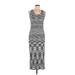 American Rag Cie Casual Dress - Midi Scoop Neck Sleeveless: Gray Dresses - Women's Size Large