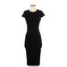 FELICITY & COCO Casual Dress - Sheath Crew Neck Short sleeves: Black Print Dresses - Women's Size Small