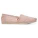 TOMS Women's Pink Alpargata Ballet Basket Weave Lace Espadrille Shoes, Size 12