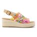 TOMS Women's Claudine Painted Floral Wedge Sandals Yellow/Pink/Multi, Size 10