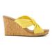 TOMS Women's Yellow Serena Cork Wedge Sandals, Size 7