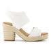 TOMS Women's White Majorca Rope Canvas Platform Sandals, Size 9.5