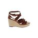 J.Crew Wedges: Brown Solid Shoes - Women's Size 7 - Open Toe