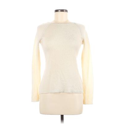 In Cashmere Cashmere Pullover Sweater: Ivory Solid Sweaters & Sweatshirts - Women's Size Medium
