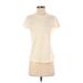 INC International Concepts Short Sleeve T-Shirt: Ivory Jacquard Tops - Women's Size X-Small