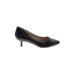 Nine West Heels: Slip On Kitten Heel Work Black Solid Shoes - Women's Size 7 1/2 - Pointed Toe