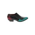 Flings Ankle Boots: Slip-on Chunky Heel Casual Teal Shoes - Women's Size 5 - Almond Toe