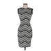 Love...ady Casual Dress - Sheath: Gray Argyle Dresses - New - Women's Size Medium