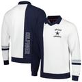 Men's Tommy Hilfiger White/Navy Dallas Cowboys Spencer Color Block Polo Raglan Pullover Sweatshirt