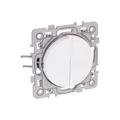 Eur Ohm - Interrupteur double va et vient 10AX - square Blanc - avec griffes