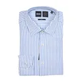 Hugo Boss, Shirts, male, Blue, M, Blue Striped Slim Fit Long Sleeve Shirt