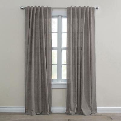 Wide Width Poly Cotton Canvas Back-Tab Panel by BrylaneHome in Charcoal (Size 48