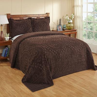 Rio Collection Chenille Bedspread by Better Trends in Chocolate (Size QUEEN)