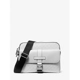 Michael Kors Hudson Signature Logo and Leather Camera Bag White One Size