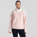 Craghoppers Women's Lily Half Zip Fleece Deep Coral Stripe