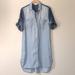 Anthropologie Dresses | Anthropologie Cloth & Stone Chambray Tencel Button Up Shirt Dress Blue In Size M | Color: Blue | Size: M