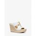 Michael Kors Shoes | Michael Kors Bradley Linen Blend Canvas Wedge Sandal Optic White 9 New | Color: White | Size: 9