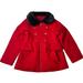 Jessica Simpson Jackets & Coats | Girls Jessica Simpson Red Faux Wool Pea Coat Black Faux Fur Collar Winter Sz 6x | Color: Black/Red | Size: 6xg