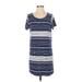 Hollister Casual Dress - Shift: Blue Stripes Dresses - Women's Size Small