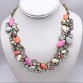 J. Crew Jewelry | J. Crew Pink Coral Opalescent Ab Gem Necklace | Color: Gold/Pink | Size: Os