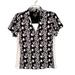 Adidas Tops | Adidas Womens Floral Mesh Top Blouse Shirt Sport Athletic Collared Zip Sz Medium | Color: Black/White | Size: M