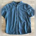 American Eagle Outfitters Shirts | American Eagle Men's Size Xl Button Shirt Short Sleeve Blue White Dot Pattern | Color: Blue | Size: Xl