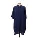 Stockholm Atelier X Other Stories Casual Dress - Shirtdress High Neck Short sleeves: Blue Print Dresses - Women's Size 4