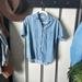 Madewell Tops | Madewell Medium Wash Chambray Boxy Oversized Button Up Denim Jean Blouse Shirt | Color: Blue | Size: Xs