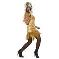 Simply The Best Legend Tina Costume, Gold, Tasselled Dress, (M)