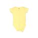 Just One Year by Carter's Short Sleeve Onesie: Yellow Solid Bottoms - Kids Boy's Size Small