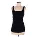 Express Casual Dress - Bodycon Square Sleeveless: Black Solid Dresses - Women's Size Medium