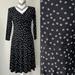 Ralph Lauren Dresses | Lauren Ralph Lauren Dress 6p Black White Geometric Print Pleated A Line V Neck | Color: Black/White | Size: 6p