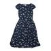 Emily and Fin Casual Dress - A-Line High Neck Short sleeves: Blue Dresses - Women's Size 2X-Small