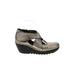 FLY London Wedges: Gray Print Shoes - Women's Size 40 - Round Toe